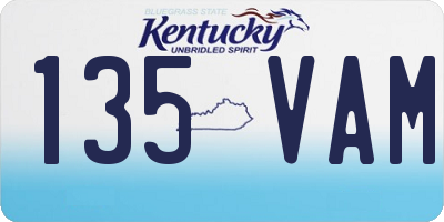 KY license plate 135VAM