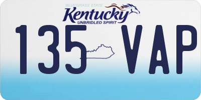 KY license plate 135VAP