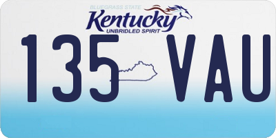 KY license plate 135VAU