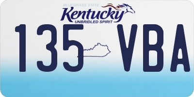 KY license plate 135VBA
