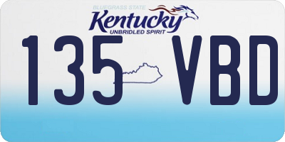 KY license plate 135VBD