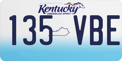 KY license plate 135VBE