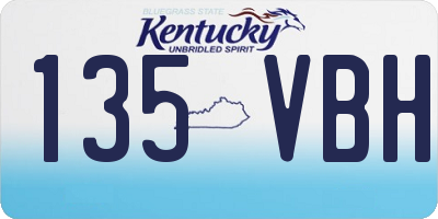 KY license plate 135VBH