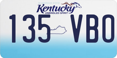 KY license plate 135VBO