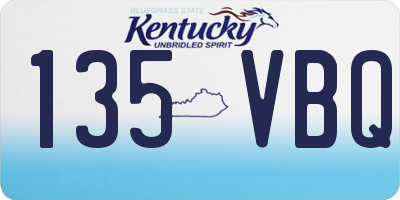 KY license plate 135VBQ