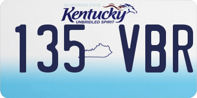 KY license plate 135VBR