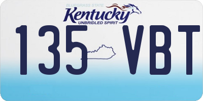 KY license plate 135VBT