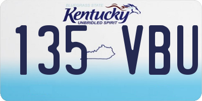 KY license plate 135VBU