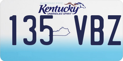 KY license plate 135VBZ