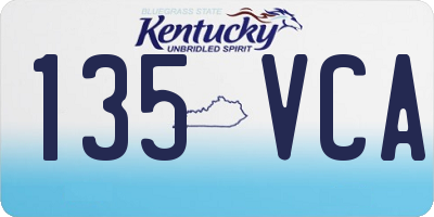 KY license plate 135VCA