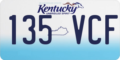 KY license plate 135VCF