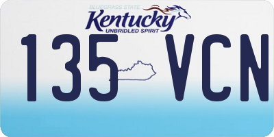 KY license plate 135VCN