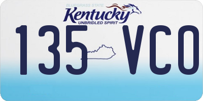 KY license plate 135VCO