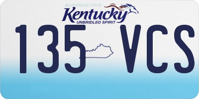KY license plate 135VCS
