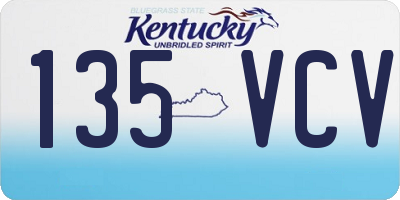 KY license plate 135VCV
