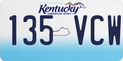 KY license plate 135VCW