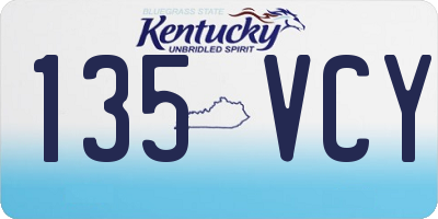 KY license plate 135VCY