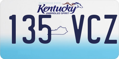 KY license plate 135VCZ