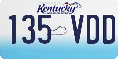 KY license plate 135VDD