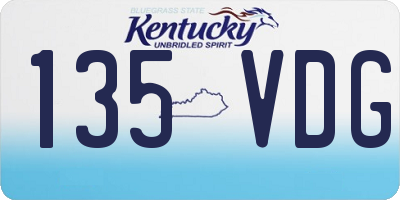 KY license plate 135VDG