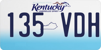 KY license plate 135VDH