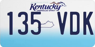 KY license plate 135VDK