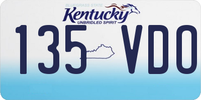 KY license plate 135VDO