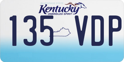 KY license plate 135VDP