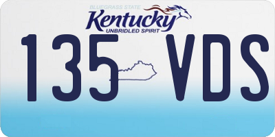 KY license plate 135VDS