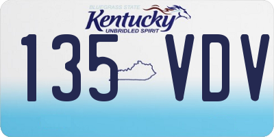 KY license plate 135VDV