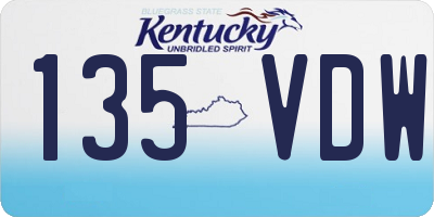 KY license plate 135VDW