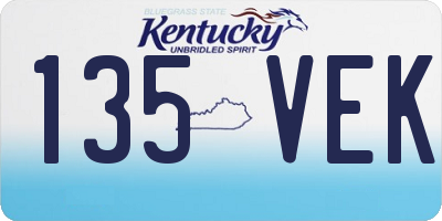 KY license plate 135VEK