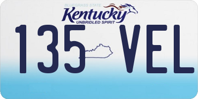 KY license plate 135VEL