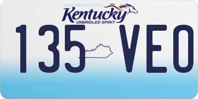 KY license plate 135VEO