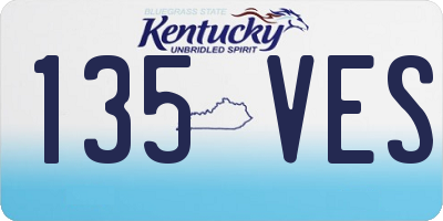 KY license plate 135VES