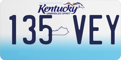 KY license plate 135VEY