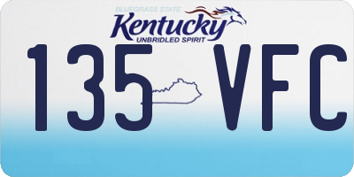 KY license plate 135VFC