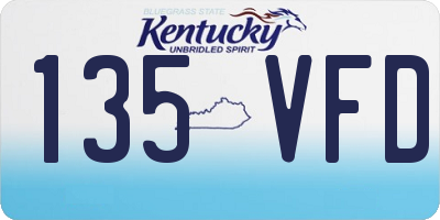 KY license plate 135VFD