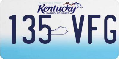 KY license plate 135VFG