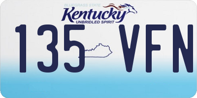 KY license plate 135VFN