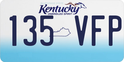KY license plate 135VFP