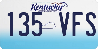 KY license plate 135VFS