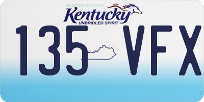 KY license plate 135VFX