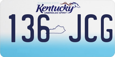 KY license plate 136JCG