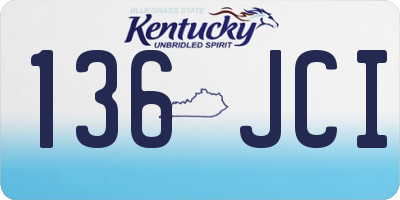 KY license plate 136JCI