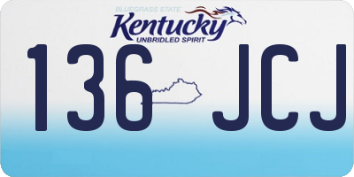 KY license plate 136JCJ