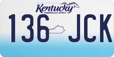 KY license plate 136JCK