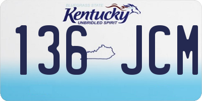 KY license plate 136JCM