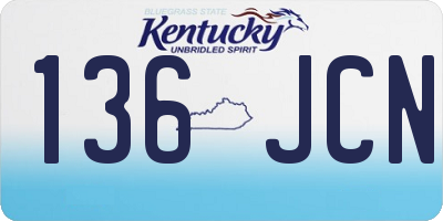 KY license plate 136JCN