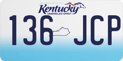 KY license plate 136JCP